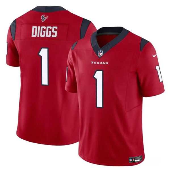 Men & Women & Youth Houston Texans #1 Stefon Diggs Red 2024 F.U.S.E Vapor Untouchable Limited Football Stitched Jersey->houston texans->NFL Jersey
